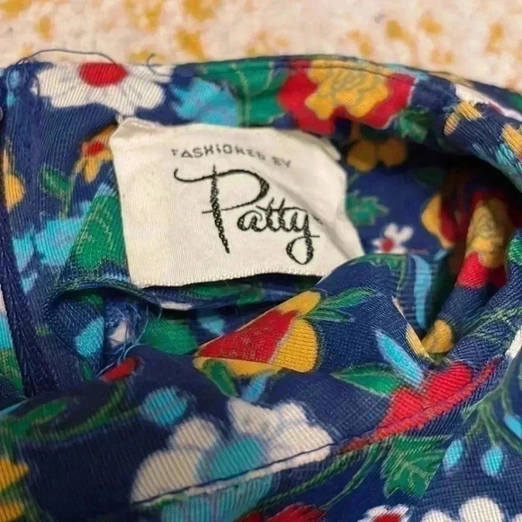 Fashioned by Patty vintage 60s polyester floral silky maxi dress small - Picture 2 of 5